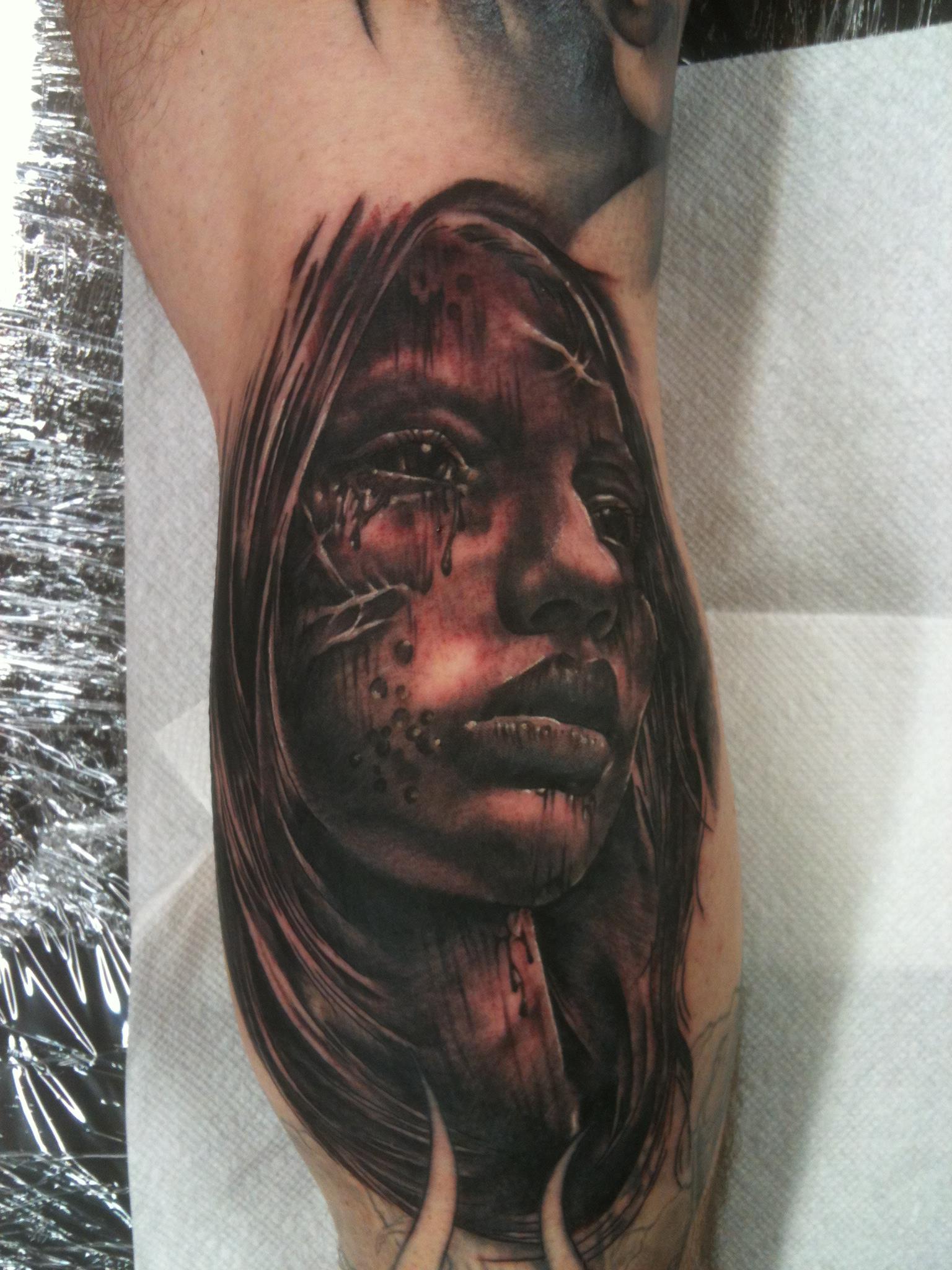  Woman zombie tattoo 