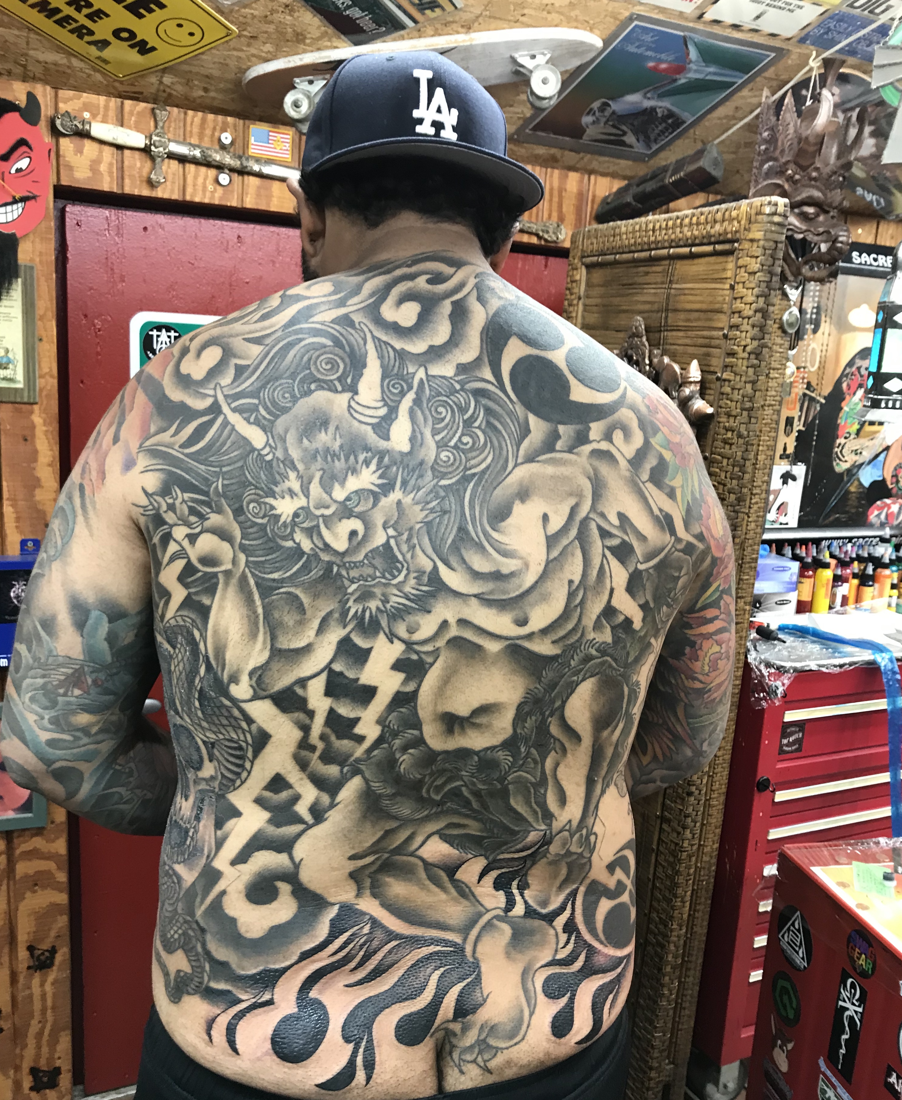  Japanese Raijin Tattoo, Thunder God  